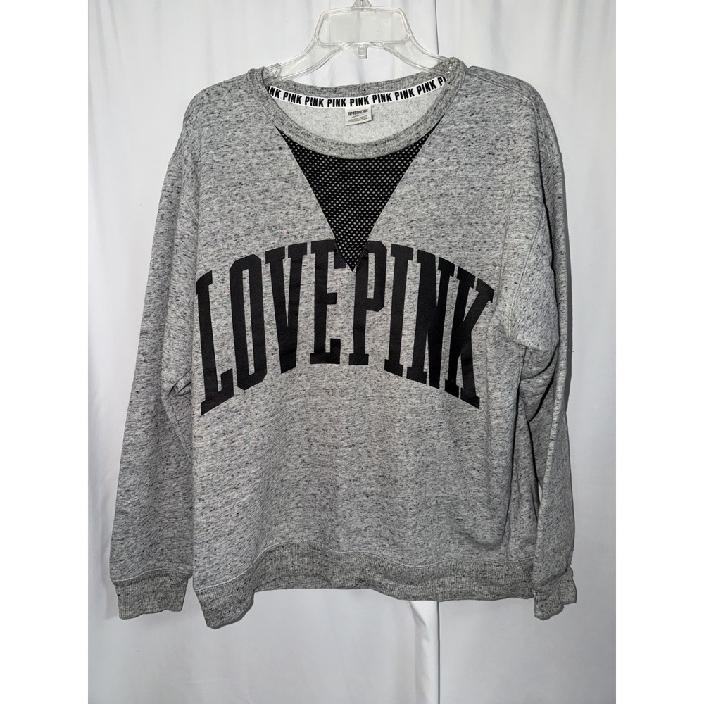 Victorias Secret PINK Pullover Sweatshirt Size L Gray